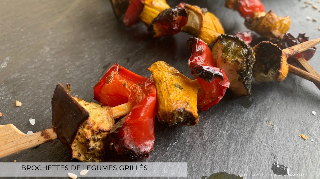 Brochettes de légumes grilles
