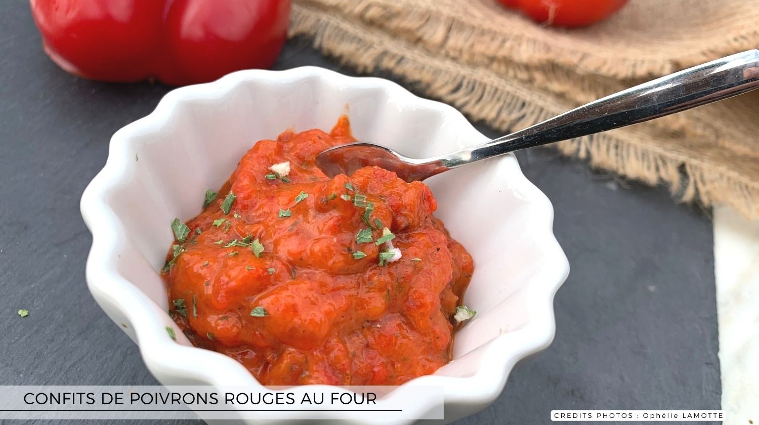 Confits de poivrons rouges au four