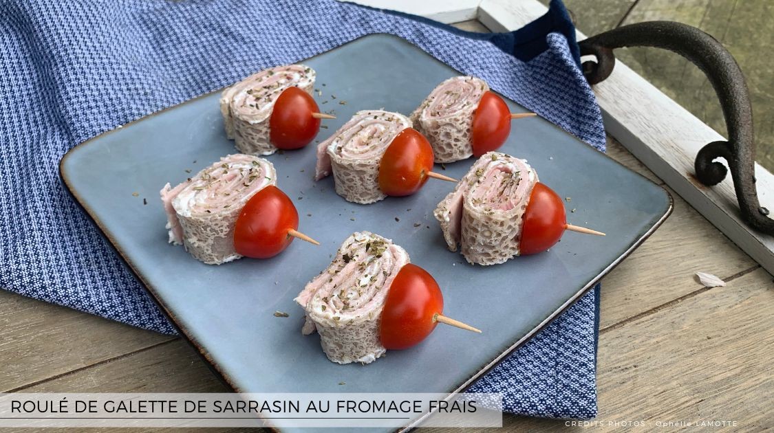 Roule de galette de sarrasin au fromage frais