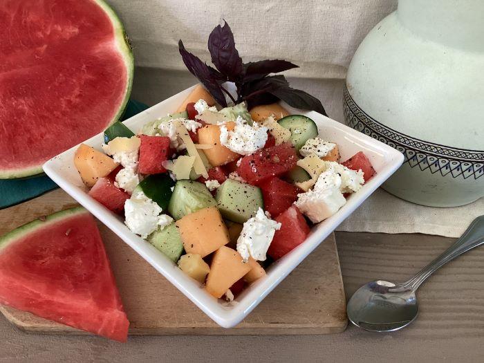 Pastèque, concombre, melon, feta - Ophélie Diététicienne Nutritionniste